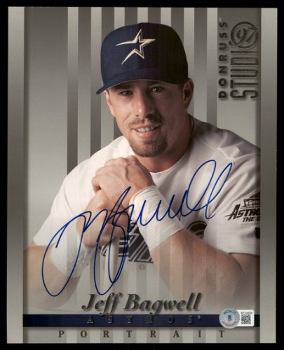 Jeff Bagwell Autographed Houston Astros Rainbow Replica Jersey Inscribed  HOF 17