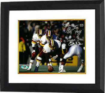 Jeff Bostic Autographed Signed Washington Football Team 8X10 Photo Custom Framing w/ dual #53 HOGS & 3X SB Champs 