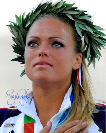 Jennie Finch Autographed Signed Olympic Team USA 16x20 Photo w/ Crown (2004 Olympic Ceremony) 