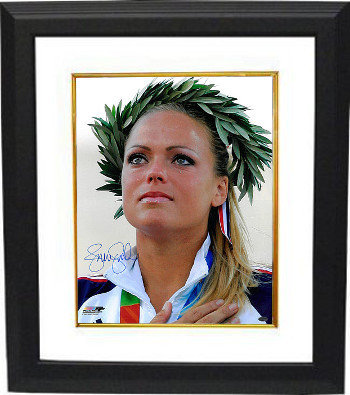 Jennie Finch Autographed Signed Olympic Team USA 16x20 Photo w/ Crown Custom Framing (2004 Olympic Ceremony) 