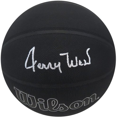 Jerry West Autographed Signed Wilson 75th Anniversary Logo Black NBA Basketball 