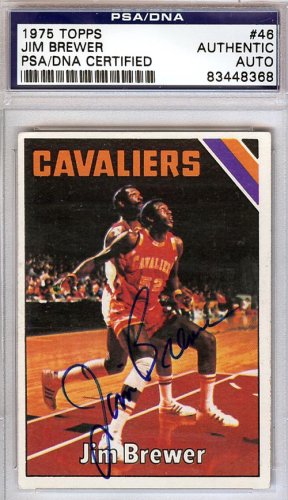 Jim Brewer Autographed 1975 Topps Card #46 Cleveland Cavaliers PSA/DNA