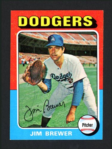 Jim Brewer Autographed 1975 Topps Mini Card #163 Los Angeles Dodgers #165237