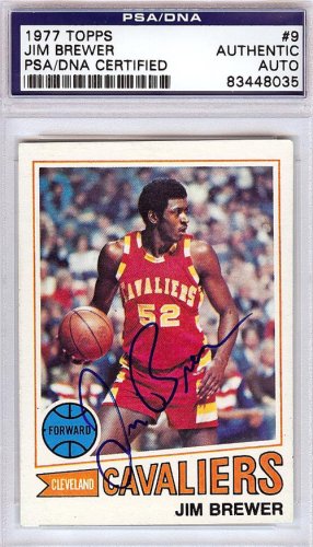 Jim Brewer Autographed 1977 Topps Card #9 Cleveland Cavaliers PSA/DNA