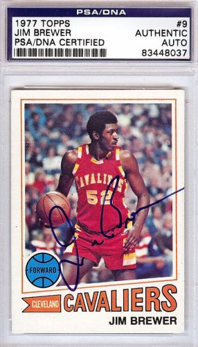 Jim Brewer Autographed 1977 Topps Card #9 Cleveland Cavaliers PSA/DNA