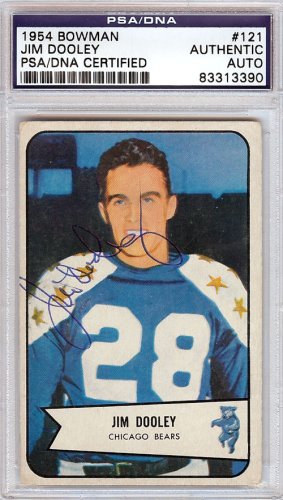 Jim Dooley Autographed 1954 Bowman Card #121 Chicago Bears PSA/DNA