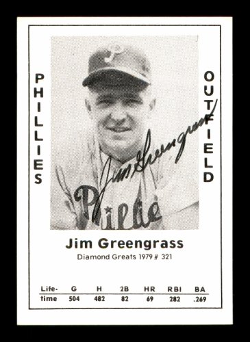 Jim Greengrass Autographed Signed 1979 Diamond Greats Card #321 Philadelphia Phillies #171534 