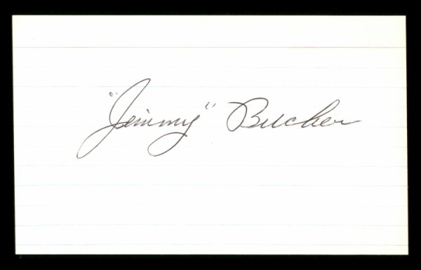 Jim Jimmy Bucher Autographed Signed 3X5 Index Card Brooklyn Dodgers #174094 