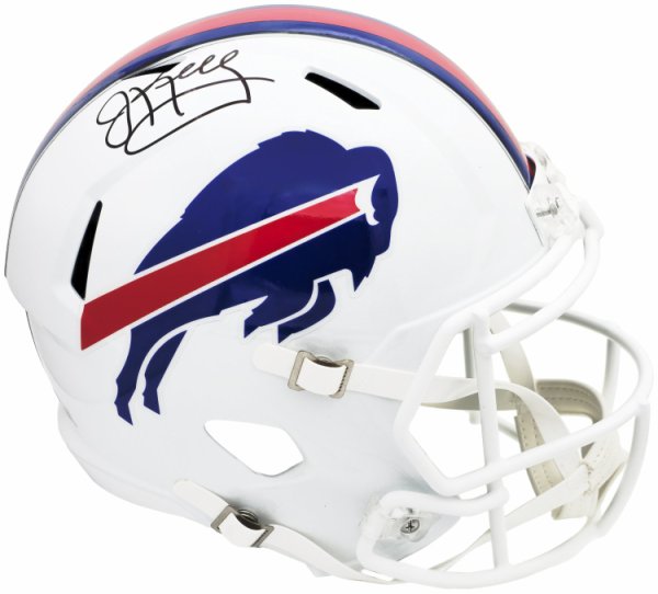 Jim Kelly Autographed Signed Buffalo Bills White Full Size Speed Replica Helmet Beckett Beckett Witness #224728 