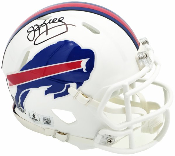 Jim Kelly Autographed Signed Buffalo Bills White Speed Mini Helmet Beckett Beckett Witness #224820 