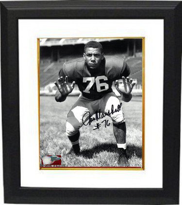Jim Marshall Autographed Signed Ohio State Buckeyes Vintage B&W 8X10 Photo Custom Framing #76 (Purple People Eaters) 