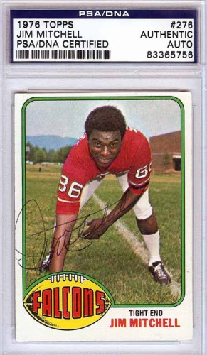 Jim Mitchell Autographed 1976 Topps Card #276 Atlanta Falcons PSA/DNA