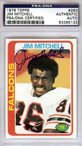 Jim Mitchell Autographed 1978 Topps Card #263 Atlanta Falcons PSA/DNA