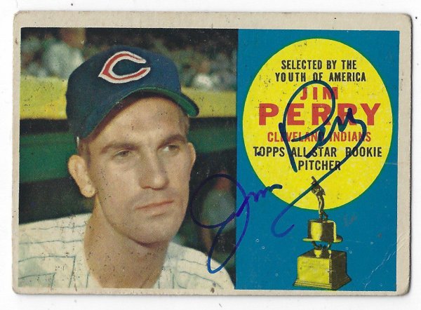 Jim Perry Autographed Signed 1960 Topps Card - Autographs