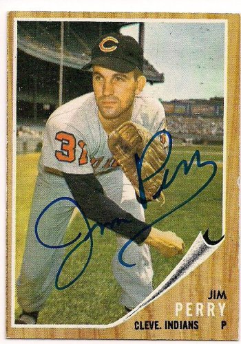 Jim Perry Autographed Signed 1962 Topps Card - Autographs