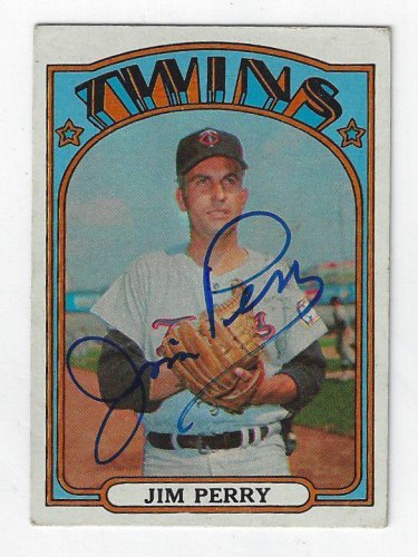 Jim Perry Autographed Signed 1972 Topps Card - Autographs