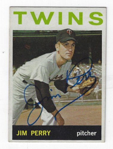Jim Perry Autographed Signed Minnesota Twins 1964 Topps Card - Autographs
