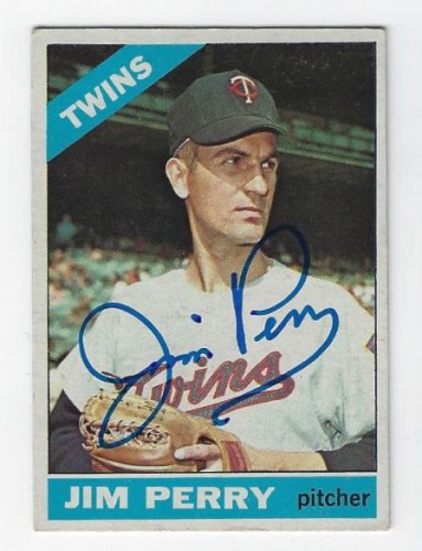 Jim Perry Autographed Signed Minnesota Twins 1966 Topps Card - Autographs