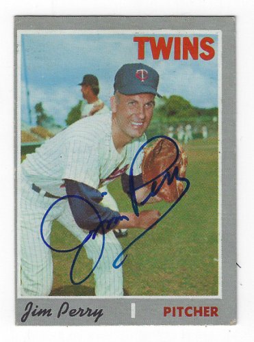 Jim Perry Autographed Signed Minnesota Twins 1970 Topps Card - Autographs