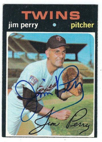Jim Perry Autographed Signed Minnesota Twins 1971 Topps Card - Autographs