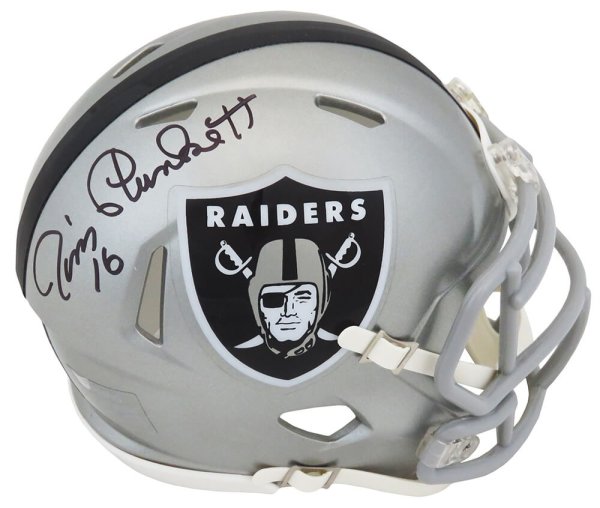 Jim Plunkett Autographed Signed Raiders FLASH Riddell Speed Mini Helmet 