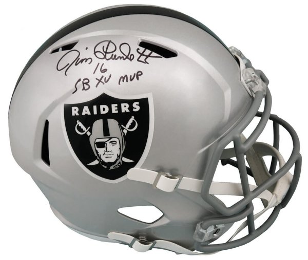 Jim Plunkett Autographed Signed Raiders Riddell Full Size Speed Replica Helmet w/SB XV MVP 