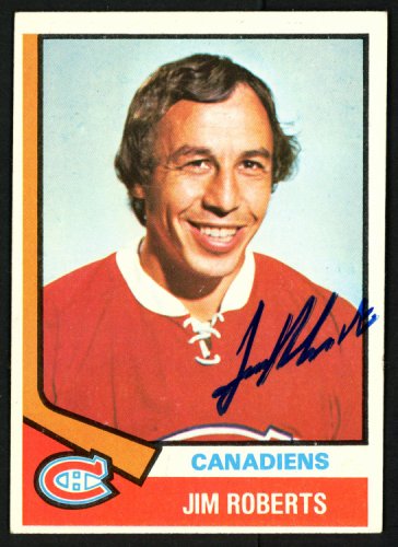 Jim Roberts Autographed 1974-75 Topps Card #78 Montreal Canadiens #150080