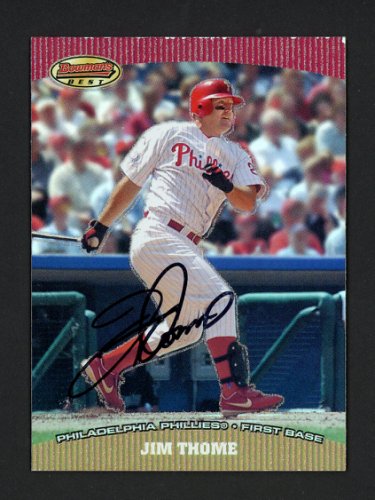 Jim Thome Autographed Signed 2004 Bowman's Best Card #Bb-Jt Philadelphia Phillies #160494