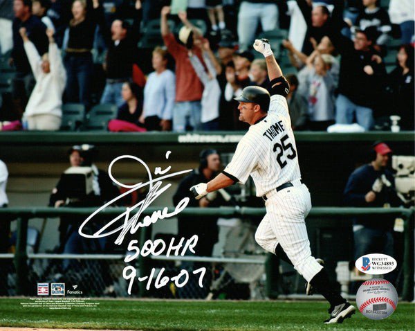 Jim Thome Autographed Signed Chicago White Sox 500Th Home Run 8X10 Photo W/ 500 Hr 9-16-07 Beckett Witnessed 