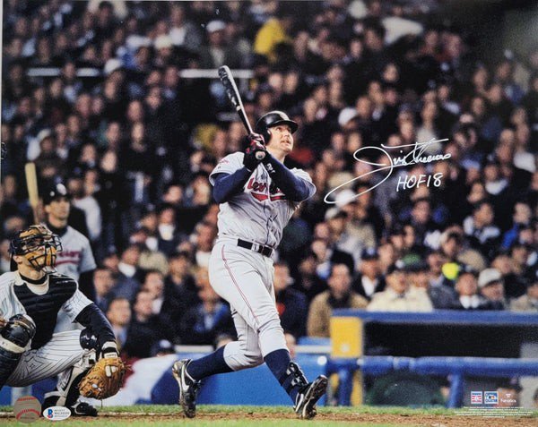 Jim Thome Autographed Signed Cleveland Indians 16X20 Photo W/ HOF 18 Beckett Witnessed 