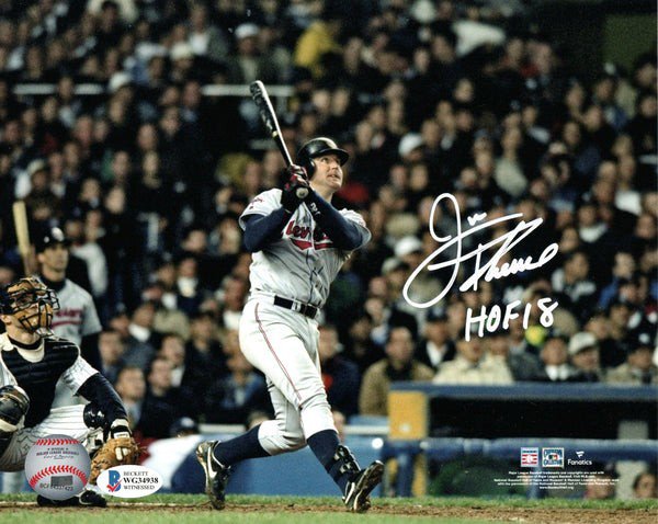 Jim Thome Autographed Signed Cleveland Indians 8X10 Photo W/ HOF 18 Beckett Witnessed #5 