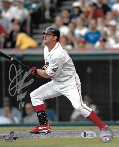 Jim Thome Autographed Signed Cleveland Indians 8X10 W/ HOF 18 Beckett Witnessed #3 