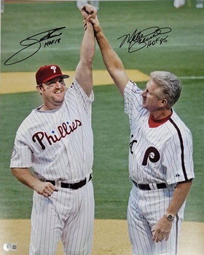 Jim Thome & Mike Schmidt Autographed Signed Philadelphia Phillies 16X20 Photo W/ HOF 18 / HOF 95 Beckett Witnessed 