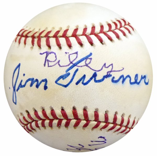 Jim Turner Autographed Signed Official Al Baseball Brooklyn Dodgers, New York Yankees "1923-51 Yrs Ny 1942-45 Ny 1949-59-1973 Retired" Beckett Beckett 