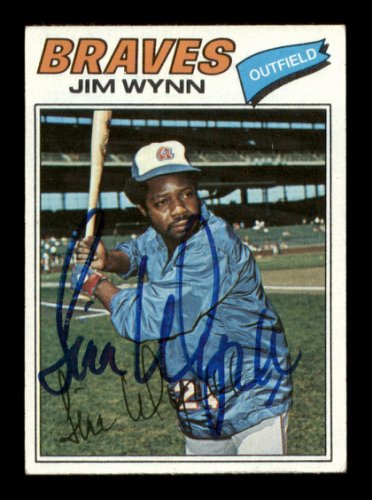 Jim Wynn Autographed 1977 Topps Card #165 Atlanta Braves #205045