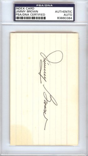 Jimmy Brown Autographed Signed 3X5 Index Card St. Louis Cardinals PSA/DNA 