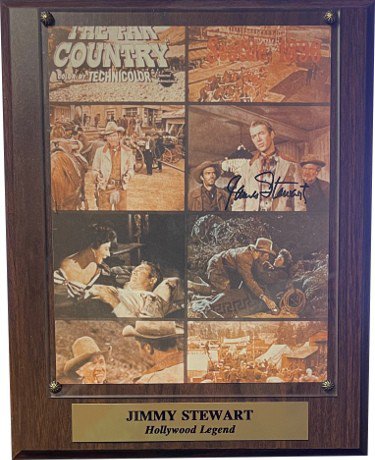 Jimmy Stewart Autographed Signed 1954 The Far Country Western Movie 8x10 Collage/Plaque (10.5x13) COA (Hollywood Legend) 