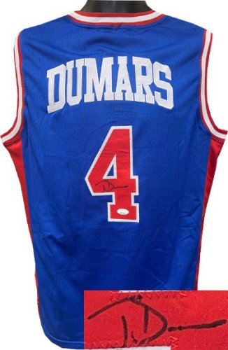 Joe Dumars Signed Detroit Pistons Teal Jersey (JSA COA) 6xAll Star Point  Guard
