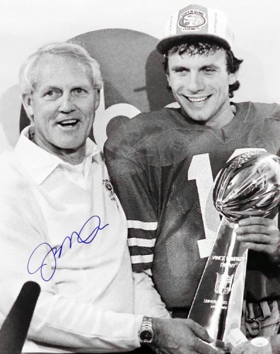 Joe Montana Autographed Signed 16X20 Photo San Francisco 49Ers With Super Bowl Trophy JSA 