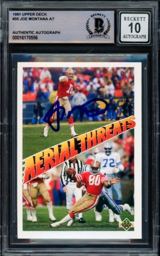 Joe Montana Autographed Signed 1991 UDA Card #35 San Francisco 49Ers Auto Grade Gem Mint 10 Beckett Beckett 