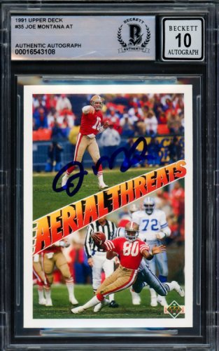 Joe Montana Autographed Signed 1991 UDA Card #35 San Francisco 49Ers Auto Grade Gem Mint 10 Beckett Beckett 