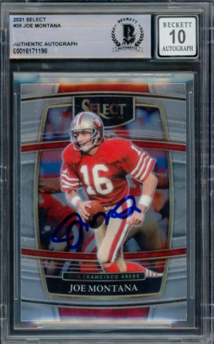 Joe Montana Autographed Signed 2021 Select Card #36 San Francisco 49Ers Auto Grade Gem Mint 10 Beckett Beckett 