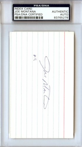 Joe Montana Autographed Signed 3X5 Index Card San Francisco 49Ers Vintage Rookie Era Signature PSA/DNA 