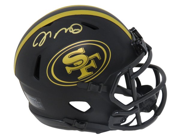Joe Montana Autographed Signed San Francisco 49ers Eclipse Black Matte Riddell Speed Mini Helmet 