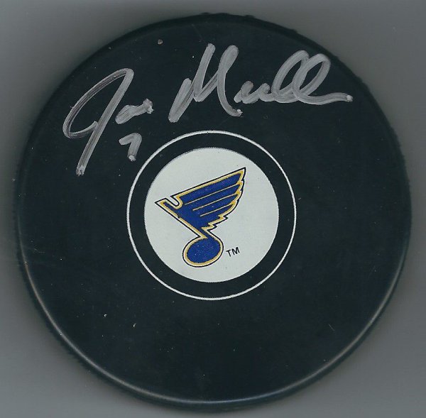Joe Mullen Autographed Signed HOF St Louis Blues Hockey Puck - Autographs