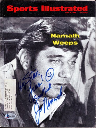 Joe Namath Autographed Signed Sports Illustrated Magazine New York Jets "To Stan" Beckett Beckett 