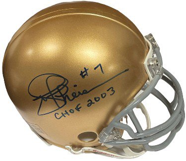 Joe Theismann Autographed Signed Notre Dame Fighting Irish Riddell Mini Helmet CHOF 2003- Creative Sports Hologram 