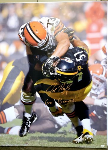 Joe Thomas Cleveland Browns 30x40 Autographed Signed Canvas w/ "Go Browns!" Inscription - JSA Authentic 