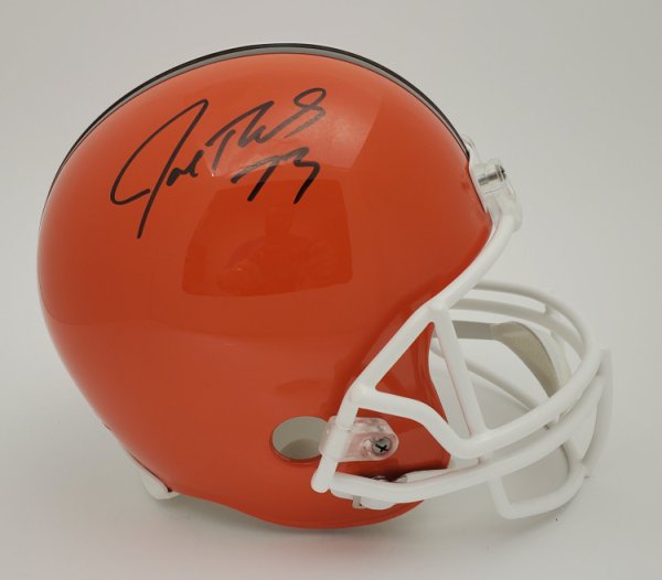 Joe Thomas Cleveland Browns Autographed Signed Throwback Helmet - JSA Authentic 