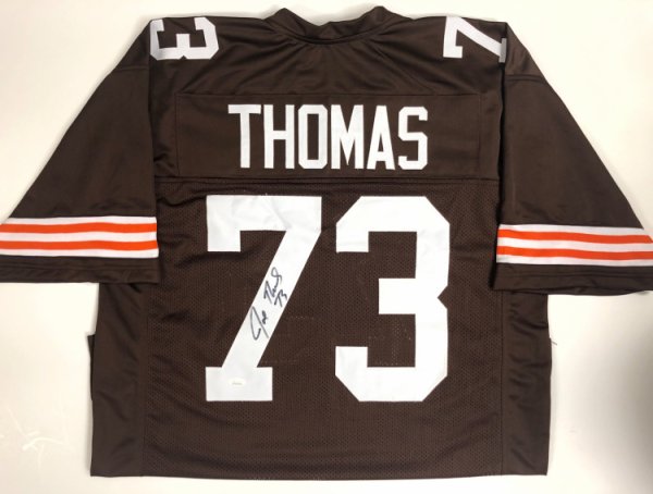 Joe Thomas Framed Signed Jersey Schwartz COA Autographed Signed Brown